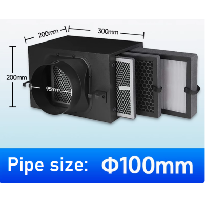 Hộp lọc gió tươi sạch Size D100 - 3 lớp lọc PM2.5
