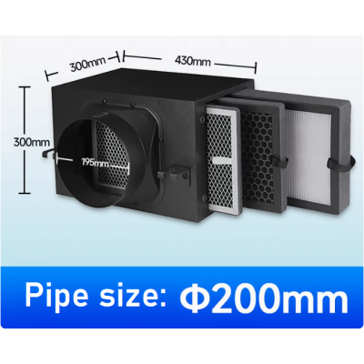 Hộp lọc gió tươi sạch Size D200 - 3 lớp lọc PM2.5