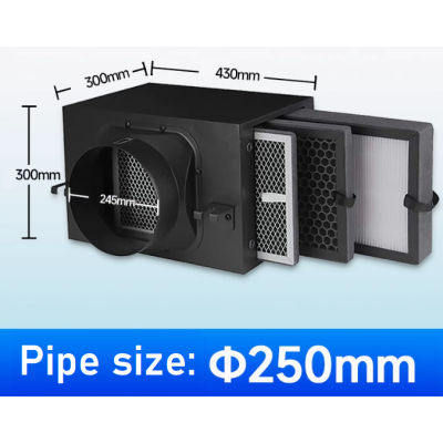 Hộp lọc gió tươi sạch Size D250 - 3 lớp lọc PM2.5