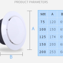 Cửa gió nhựa tròn ABS chuyên dụng cho hệ thống gió tươi sạch