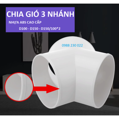 Y chia ống gió nhựa ABS - D200|D150|D100|D150/100